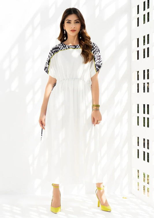 WAVING WHITE FLAG RAYON DRESS