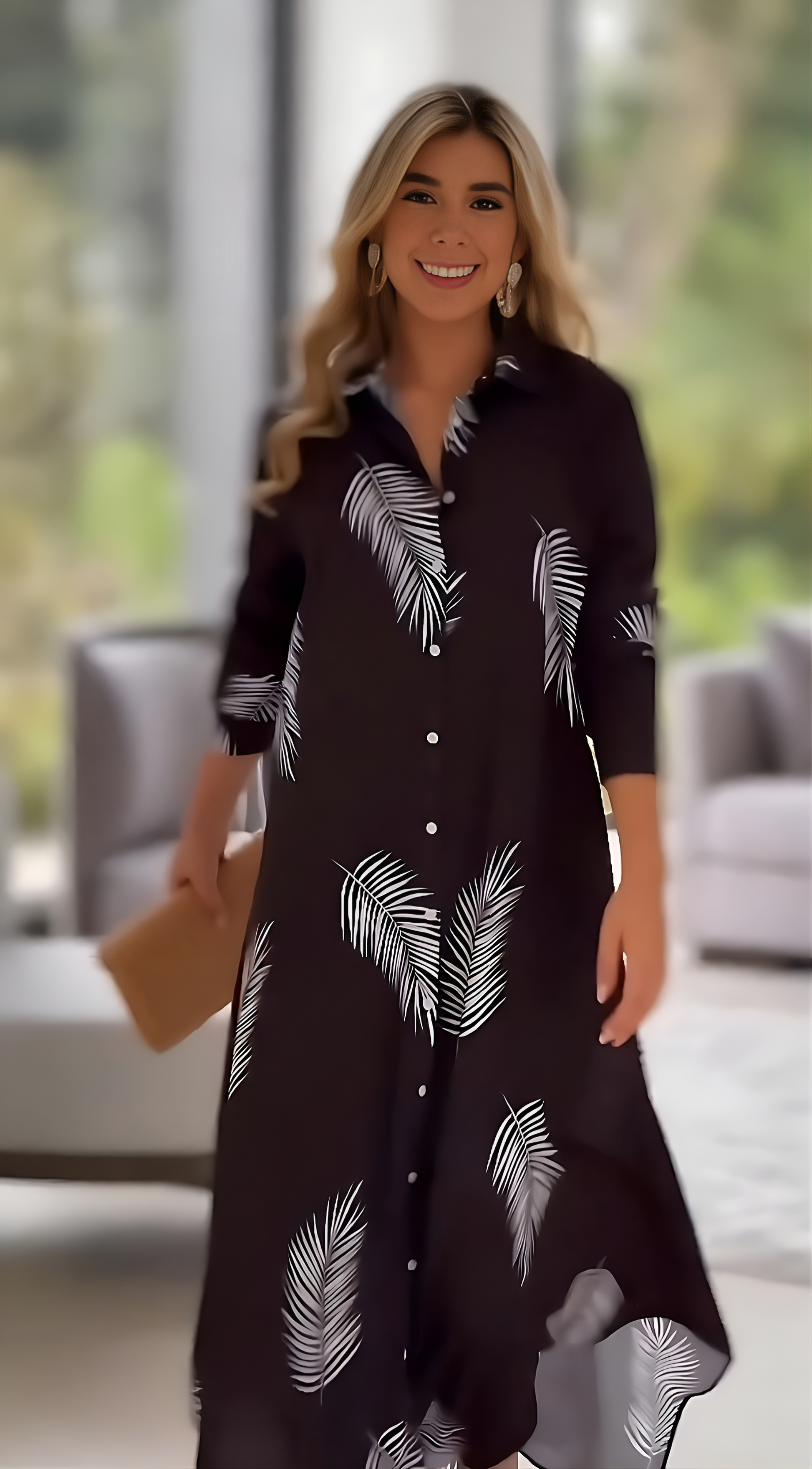 Shein Lune Leaf Print
