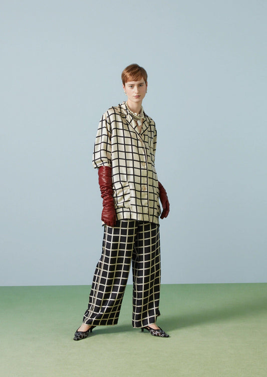 VELVET ELEGANCE: SILK CHECKS CO-ORD SET