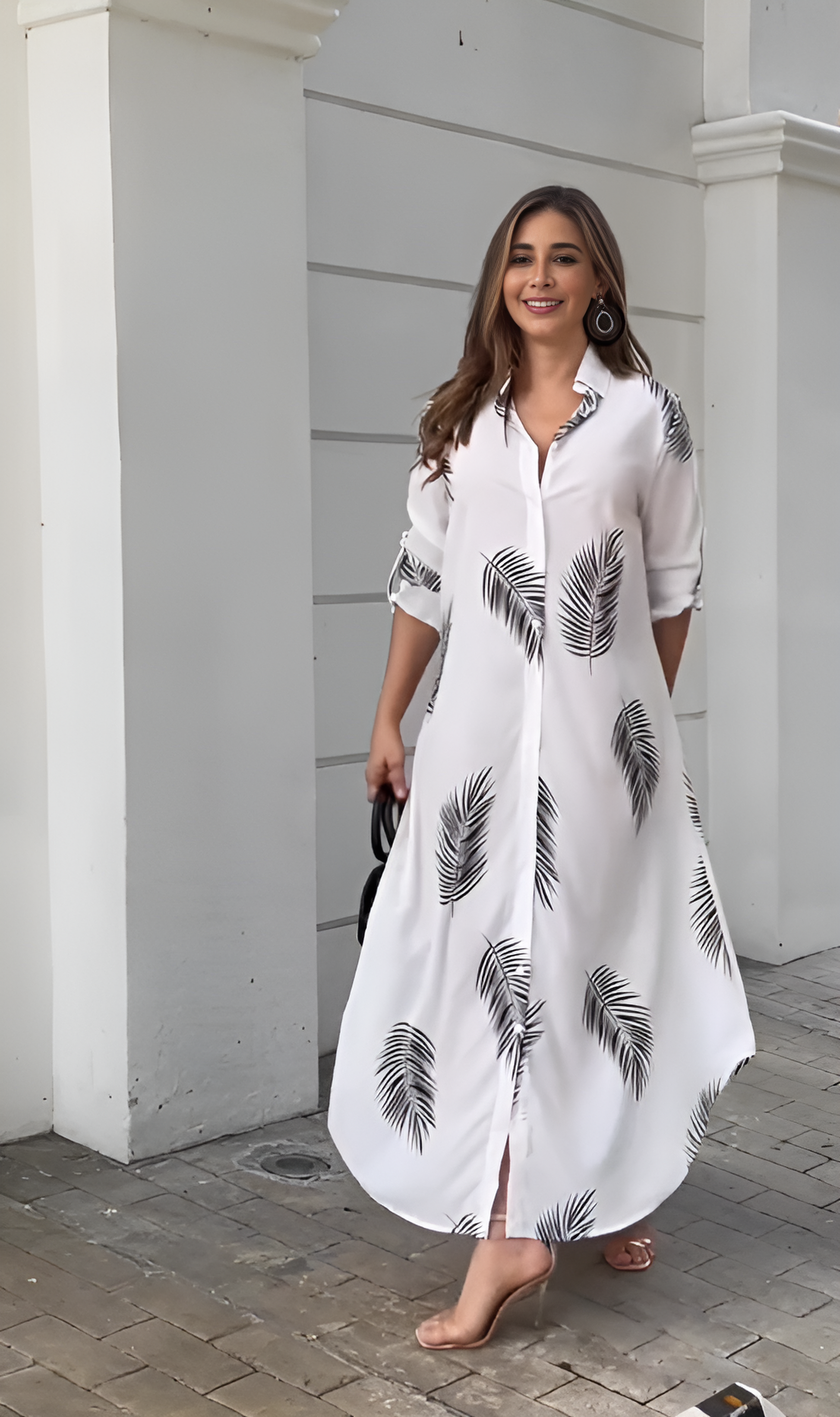 Shein Lune Leaf Print