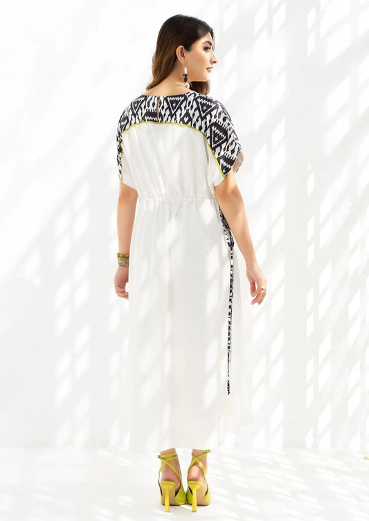 WAVING WHITE FLAG RAYON DRESS