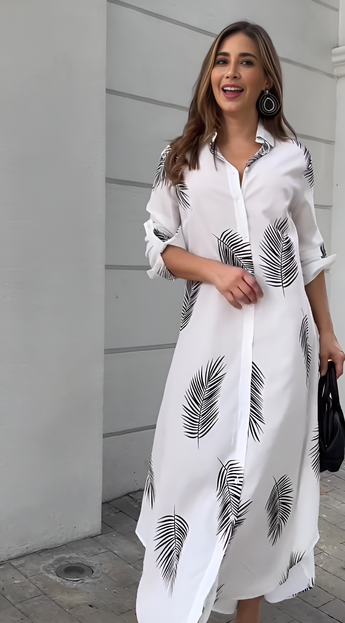 Shein Lune Leaf Print