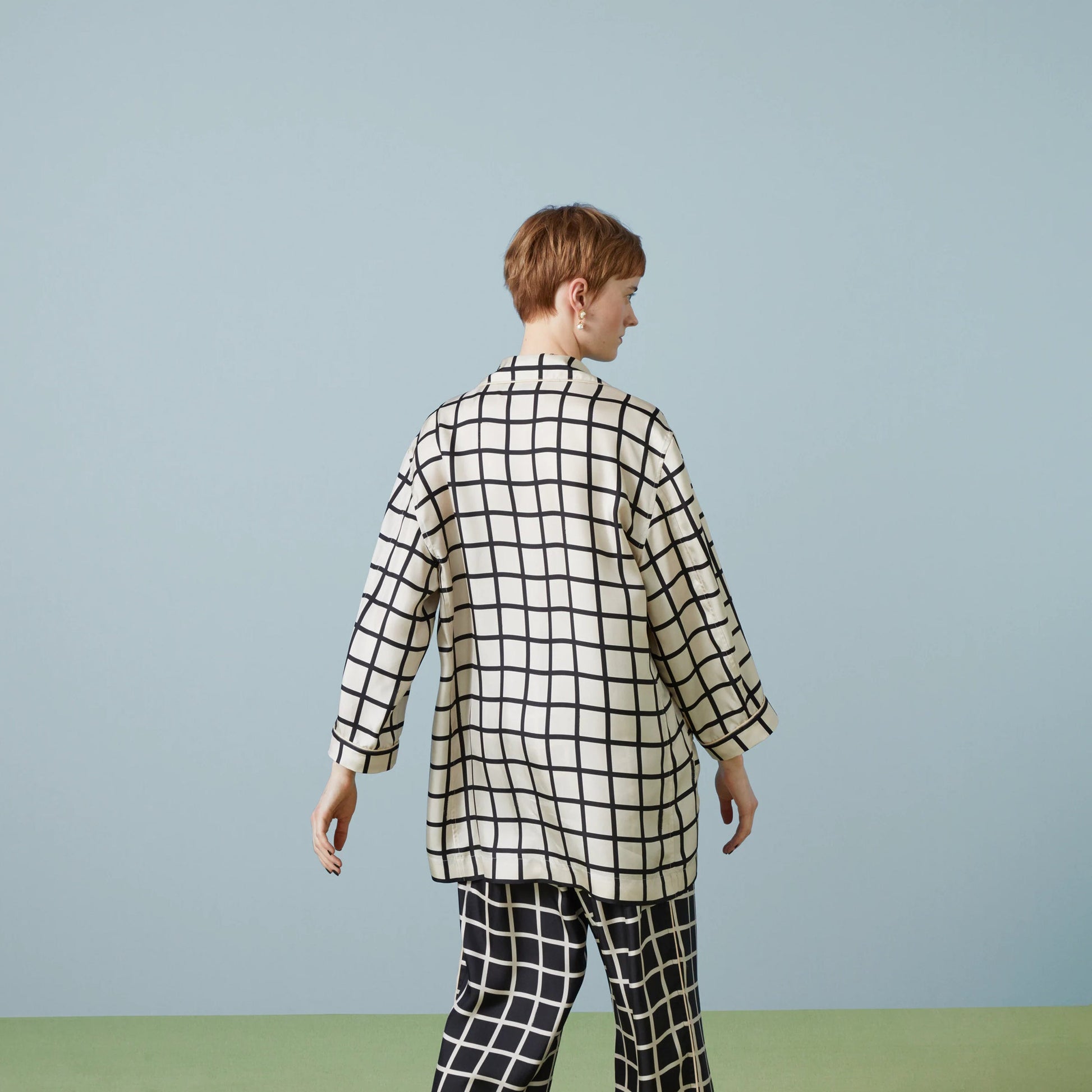 VELVET ELEGANCE: SILK CHECKS CO-ORD SET