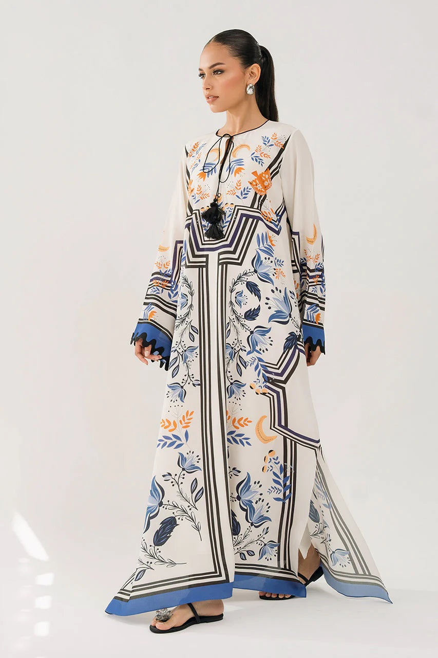 Verdant Leafy Print Kaftan