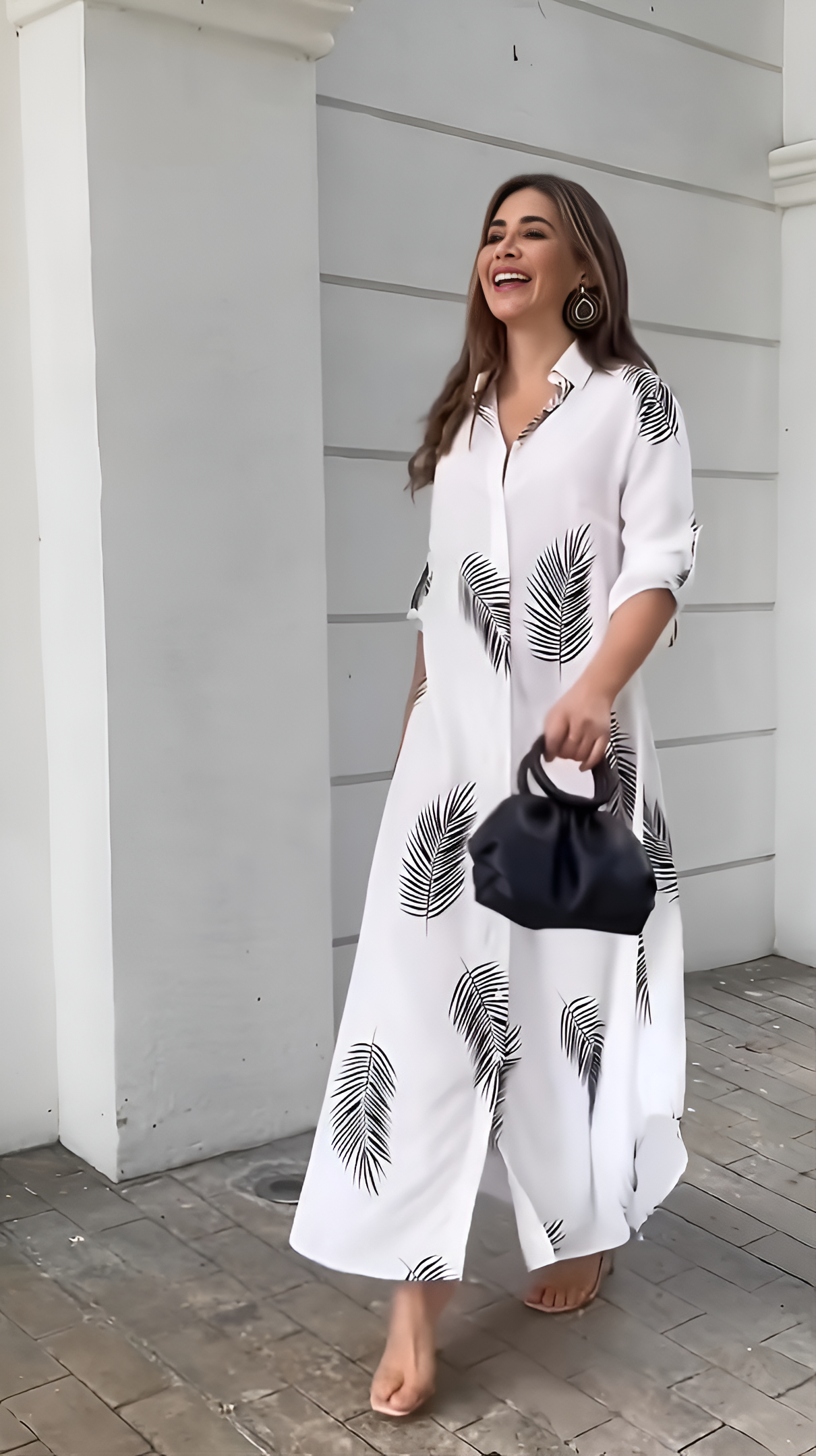 Shein Lune Leaf Print