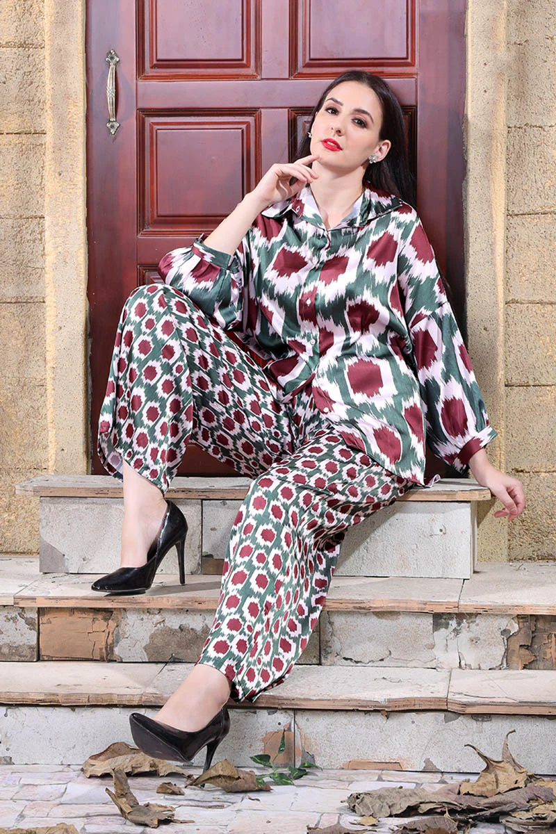 AUTUMN SPLENDOR GEOMETRIC PRINT CO-ORD SET